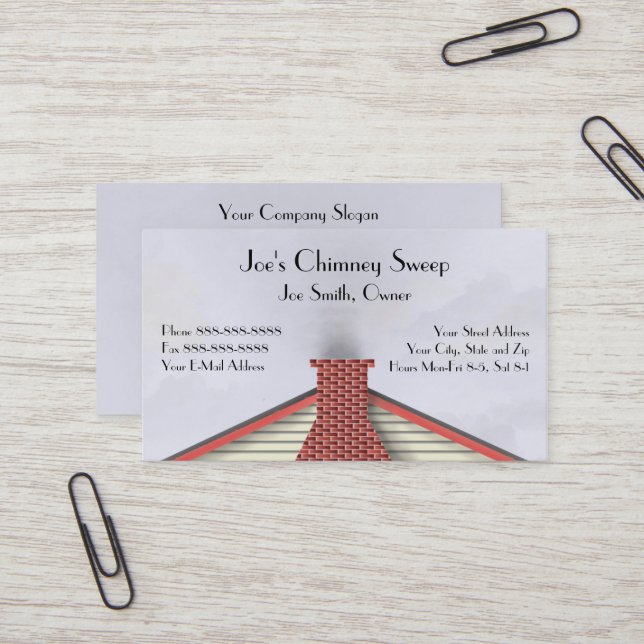 Tarjeta De Visita Chimney Sweep Business Card (Anverso/Reverso In Situ)