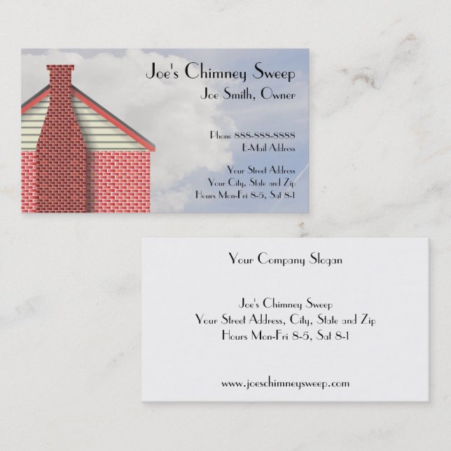 Tarjeta De Visita Chimney Sweep Business Card (Anverso / Reverso)