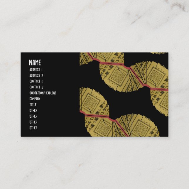 Tarjeta De Visita Chinesejapanesmegafandesign, nombre, dirección 1, (Anverso)