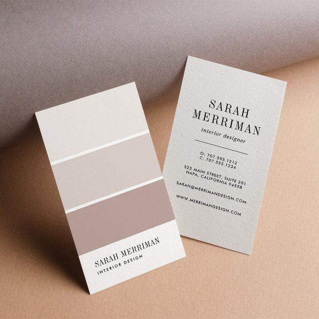 Tarjeta De Visita Chip de pintura | Diseño interior Rosa Taupe (Subido por el creador)