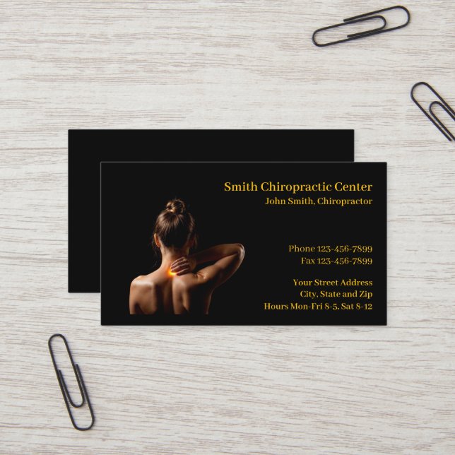 Tarjeta De Visita Chiropractic Chiropractic Clinic Business Card (Anverso/Reverso In Situ)