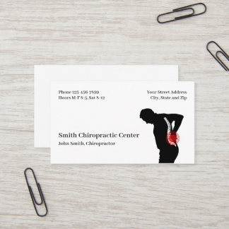 Tarjeta De Visita Chiropractic Chiropractic Clinic Business Card