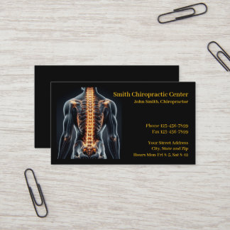 Tarjeta De Visita Chiropractic Chiropractic Clinic Business Card