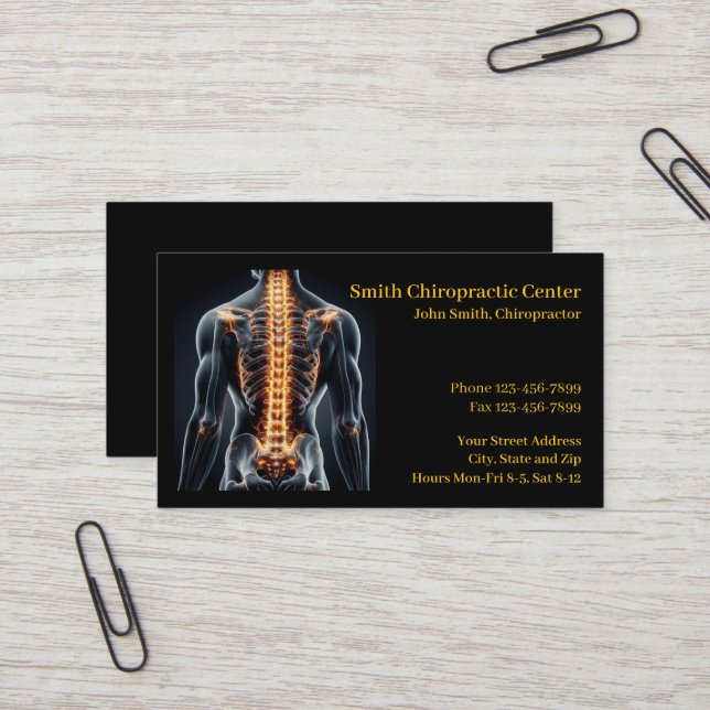 Tarjeta De Visita Chiropractic Chiropractic Clinic Business Card (Anverso/Reverso In Situ)