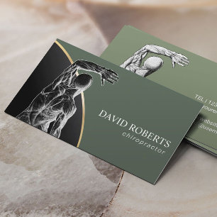 Tarjeta De Visita Chiropractic Chiropractor Spine Adjust Sage Green