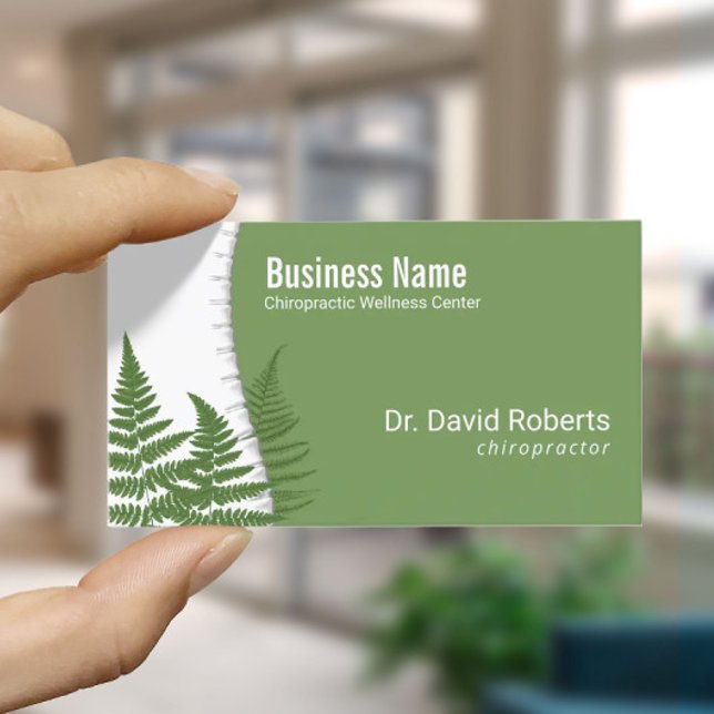Tarjeta De Visita Chiropractico Chiropractica Spine Green Wellness S (Subido por el creador)