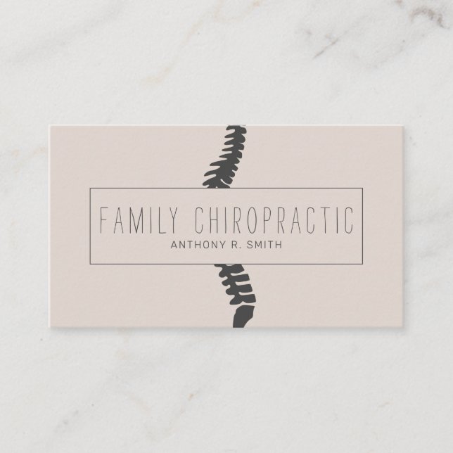 Tarjeta De Visita Chiropráctico de Chiropraxia Familiar (Anverso)