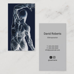 Tarjeta De Visita Chiropractor Anatomía Buropráctico Azul