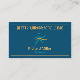 Tarjeta de visita Chiropractor Blue Gold