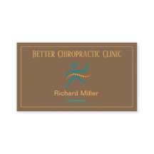 Tarjeta de visita Chiropractor Brown Blue Gold