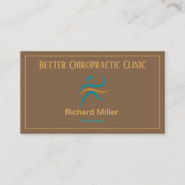 Tarjeta de visita Chiropractor Brown Blue Gold