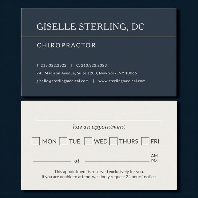 Tarjeta De Visita Chiropractor Office Appointment Reminder (Subido por el creador)