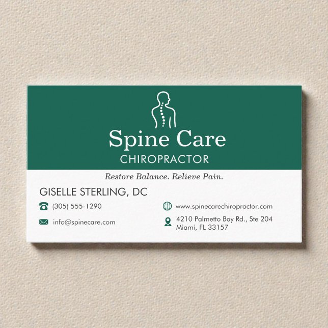 Tarjeta De Visita Chiropractor Spine Care Office Icon (Subido por el creador)