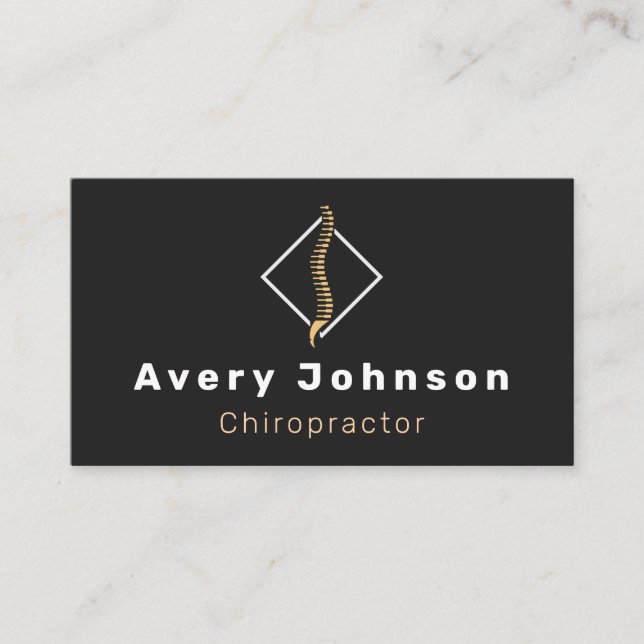 Tarjeta De Visita Chiropractor Terapia Quiropráctica Sintomática Ele (Anverso)