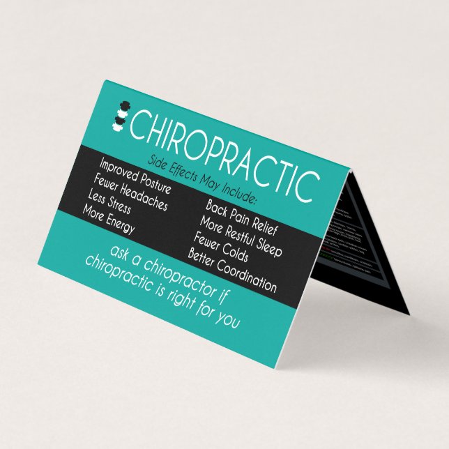 Tarjeta De Visita Chiropractor vertebral de la carta del Subluxation (Anverso)