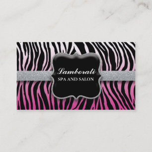 Tarjeta De Visita Chispa del diamante del estampado de zebra de la