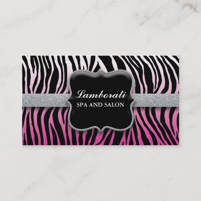 Tarjeta De Visita Chispa del diamante del estampado de zebra de la (Anverso)