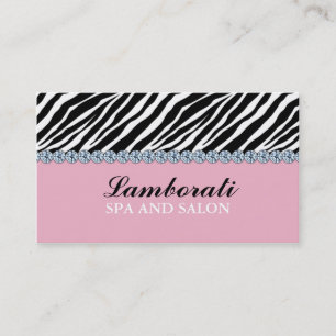 Tarjeta De Visita Chispa del diamante del estampado de zebra de la