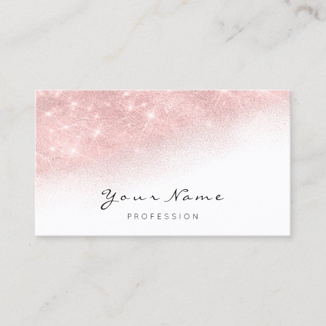 Tarjeta De Visita Chispa Purpurina blanco maquillará a los artistas (Anverso)