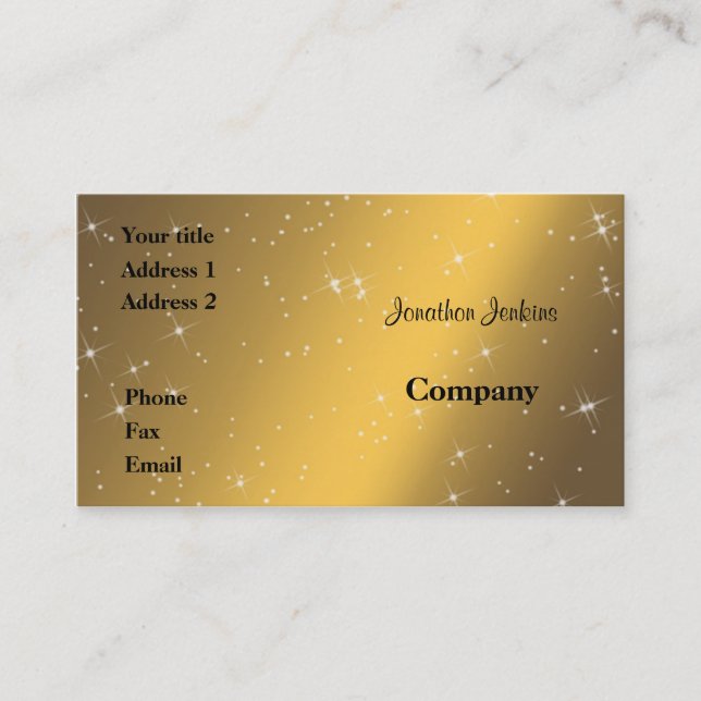 Tarjeta De Visita Chispas del amarillo (Anverso)
