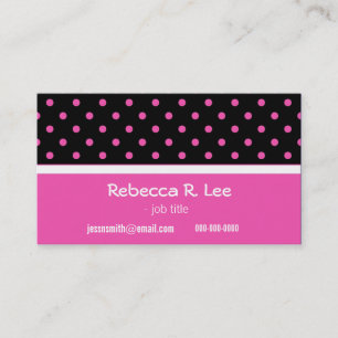 Tarjeta De Visita chispeante, simple, elegante polka rosa dota de co