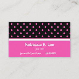 Tarjeta De Visita chispeante, simple, elegante polka rosa dota de co