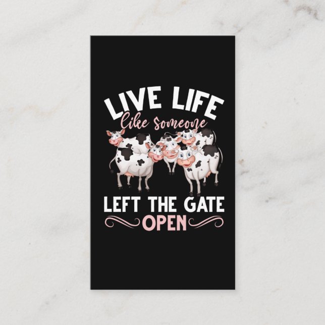 Tarjeta De Visita Chiste de cría de animales de granja Cow Lover (Anverso)
