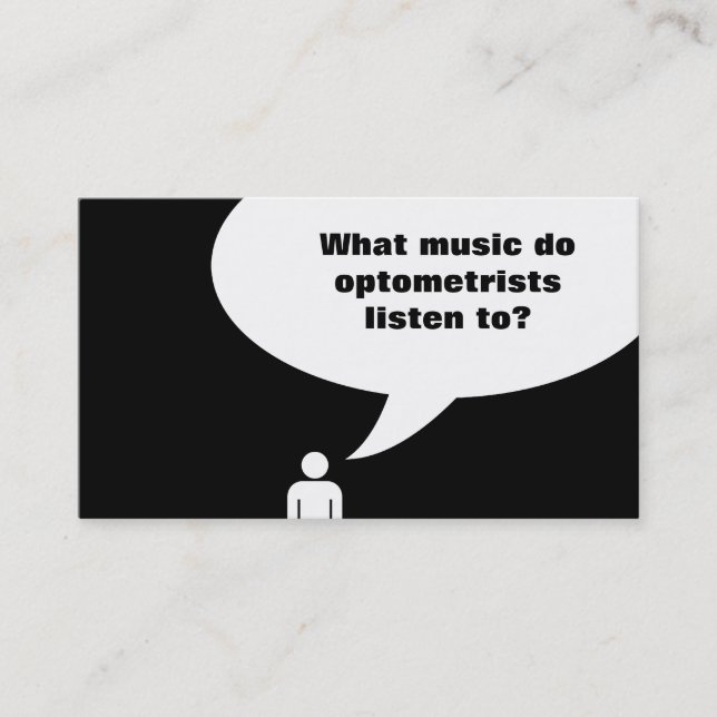 Tarjeta De Visita chiste del optometrista/chiste de la música (Anverso)