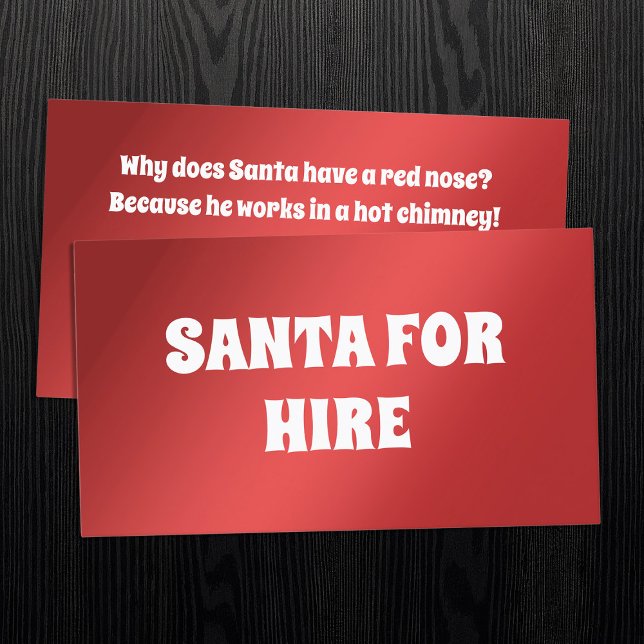 Tarjeta De Visita Chiste Santa por alquiler (Santa Business Cards (Red))