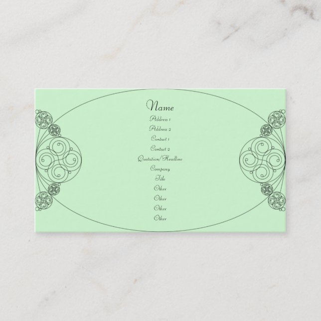 Tarjeta De Visita Chloe - menta (Anverso)