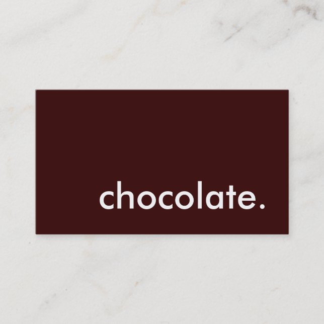 Tarjeta De Visita chocolate. (Anverso)