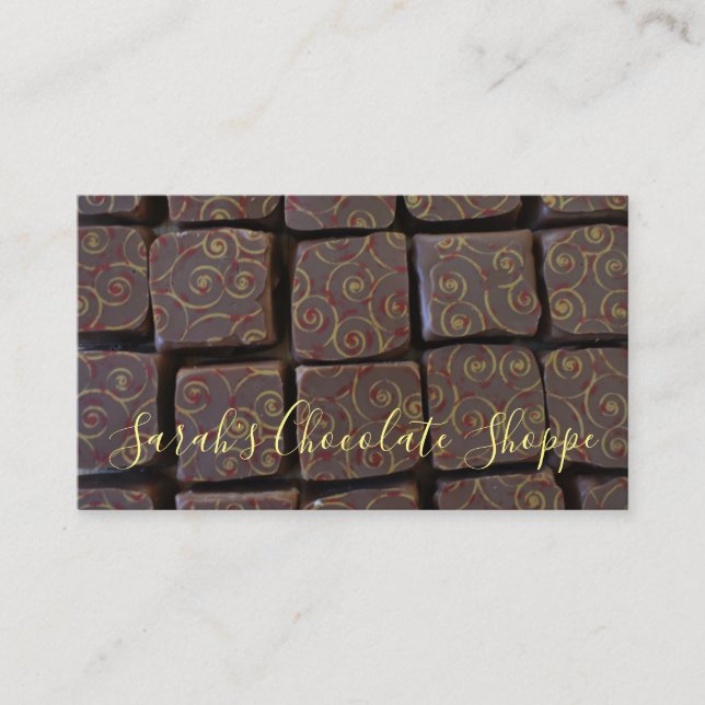Tarjeta De Visita Chocolate Bonbon Chocolatier Candy Shop Sweet Food (Anverso)