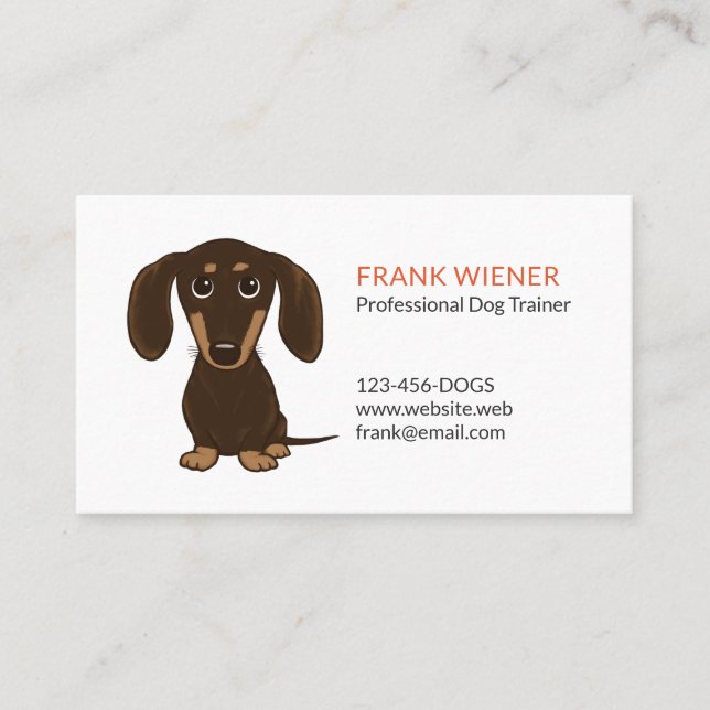 Tarjeta De Visita Chocolate Brown Dachshund | Perro de dibujos anima