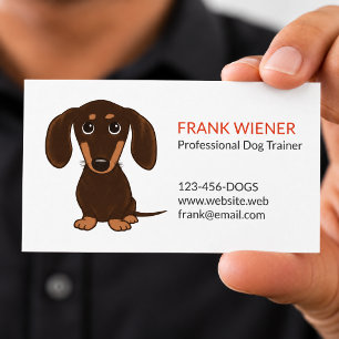 Tarjeta De Visita Chocolate Brown Dachshund Perro de dibujos anima