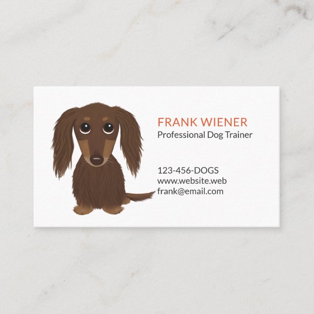 Tarjeta De Visita Chocolate Brown Dachshund | Perro de dibujos anima (Anverso)