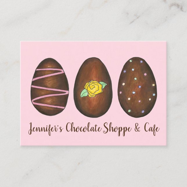 Tarjeta De Visita Chocolate Candy Shop Eggs de Pascua Chocolatier Sw (Anverso)