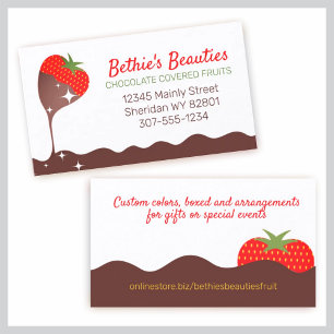 Tarjeta De Visita chocolate covered strawberry fruit confections