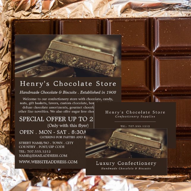 Tarjeta De Visita Chocolate de lujo, artículos de pastelería (Subido por el creador)
