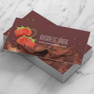 Tarjeta De Visita Chocolate dulce y fresas
