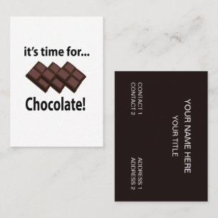 Tarjeta De Visita Chocolate Es Hora Del Chocolate