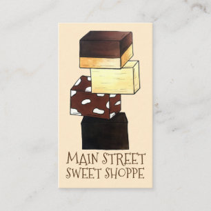 Tarjeta De Visita Chocolate Fudge Confection Candy Sweet Shop Shoppe