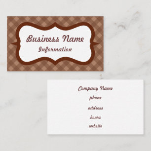 Tarjeta de visita Chocolate Gingham personalizado