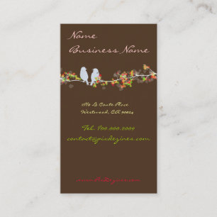 Tarjeta De Visita Chocolate+lovebirds en una rama/DIY color