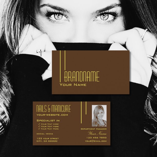 Tarjeta De Visita Chocolate marrón moda con profesional fotográfico (Subido por el creador)