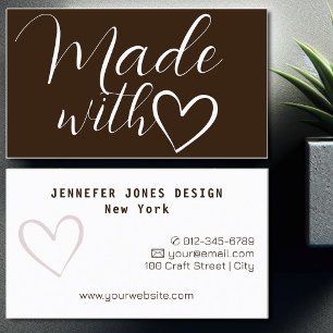 Tarjeta De Visita Chocolate Minimalista simple hecho con corazón de 