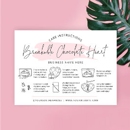 Tarjeta De Visita Chocolate Smash Heart Care Instructions Bakery