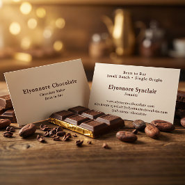 Tarjeta De Visita Chocolatero Mínimo de Grano a Barra