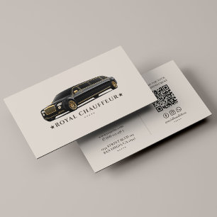 Tarjeta De Visita Chofer de Limo Ejecutivo Profesional Elegante Aren
