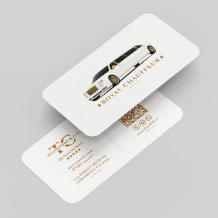Tarjeta De Visita Chofer de lujo Transporte privado Limo Blanco