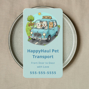 Tarjeta De Visita Chofer de Mascotas Moderno Transporte Veterinario